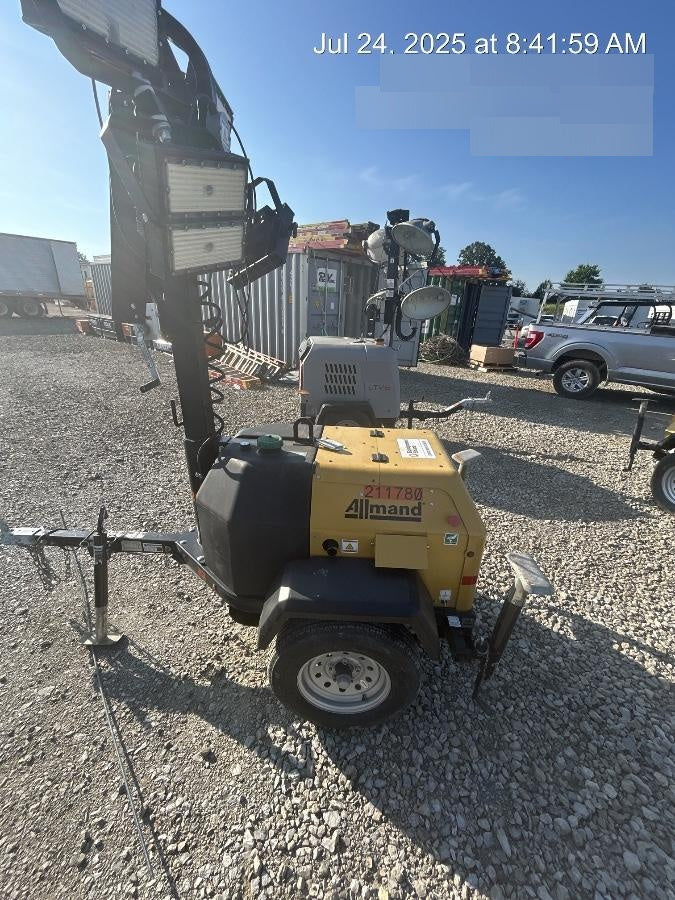 2022 Allmand NLV3GR (4) LED Light Fixture 350W, 23' Vertical Mast, 3kW Prime, Towable, Deep Sea L401, Leveling Jacks, Yanmar T4F 5.8hp