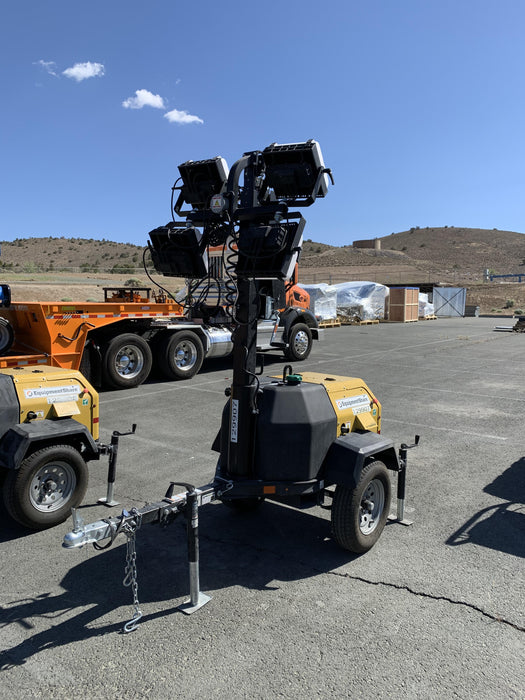 2021 Allmand NLV3GR (4) LED Light Fixture 350W, 23' Vertical Mast, 3kW Prime, Towable, Deep Sea L401, Leveling Jacks, Yanmar T4F 5.8hp