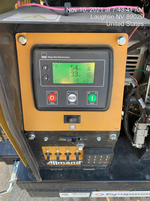 2021 Allmand NLV3GR (4) LED Light Fixture 350W, 23' Vertical Mast, 3kW Prime, Towable, Deep Sea L401, Leveling Jacks, Yanmar T4F 5.8hp