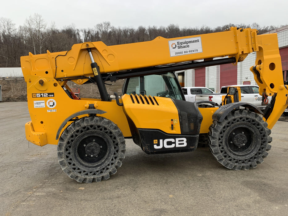 2020 JCB 512-56 Cab/Heat/Air, 109Hp, Solid Tires, Work Lights, Beacon, Aux Hydraulics, Back up Alarm, Lifting Eye, ES Decals