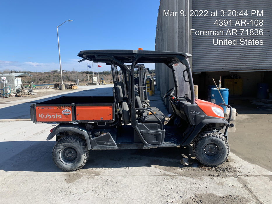 2022 Kubota RTV-X1140W-H Plastic Canopy, Windshield Acrylic Clear, LED Strobe Light, Wire Harness Kit, Back up Alarm