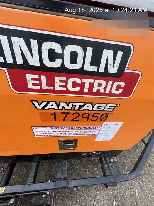 2021 Lincoln Electric Vantage 322 Vantage 322 Ready Pak 3 w/ Decals, ORANGE (includes trailer, cable rack, fender light kit) NO Telematics