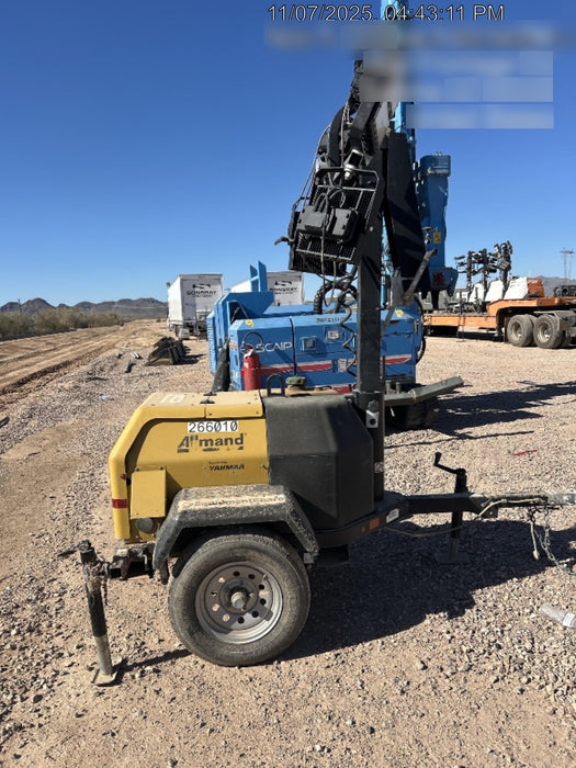 2022 Allmand NLV3GR (4) LED Light Fixture 350W, 23' Vertical Mast, 3kW Prime, Towable, ES Decals, T3