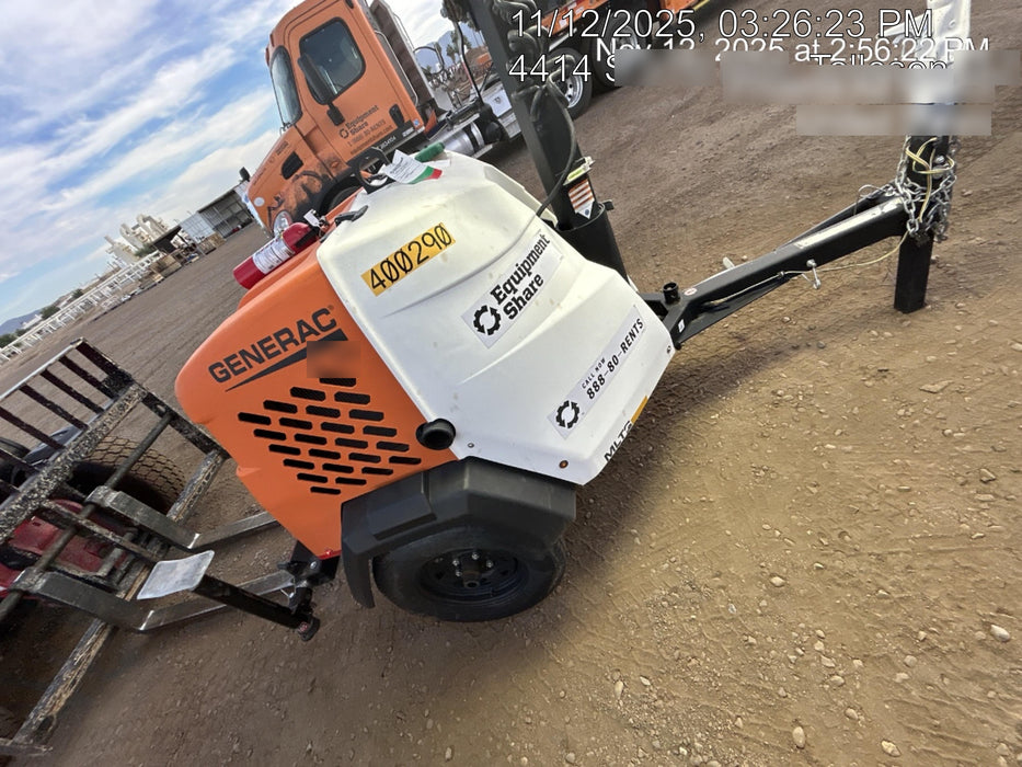 2024 Generac MLT2 Diesel, Flex Switch 120V Input, Powerzone Controller, 
(4) 320W LED Lights, 4kW Generator, 39.9 Gal Fuel Tank, 2" Ball, T3