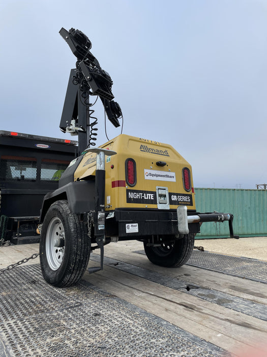 2022 Allmand NLV3GR (4) LED Light Fixture 350W, 23' Vertical Mast, 3kW Prime, Towable, Deep Sea L401, Leveling Jacks, Yanmar T4F 5.8hp