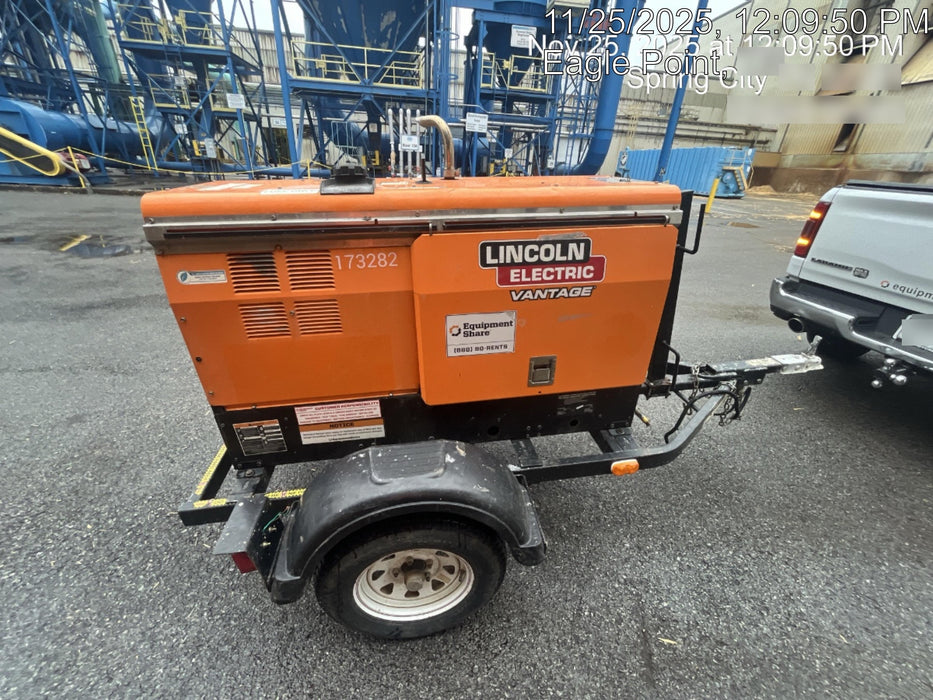 2021 Lincoln Electric Vantage 322 Vantage 322 Ready Pak 3 w/ Decals, ORANGE (includes trailer, cable rack, fender light kit) NO Telematics