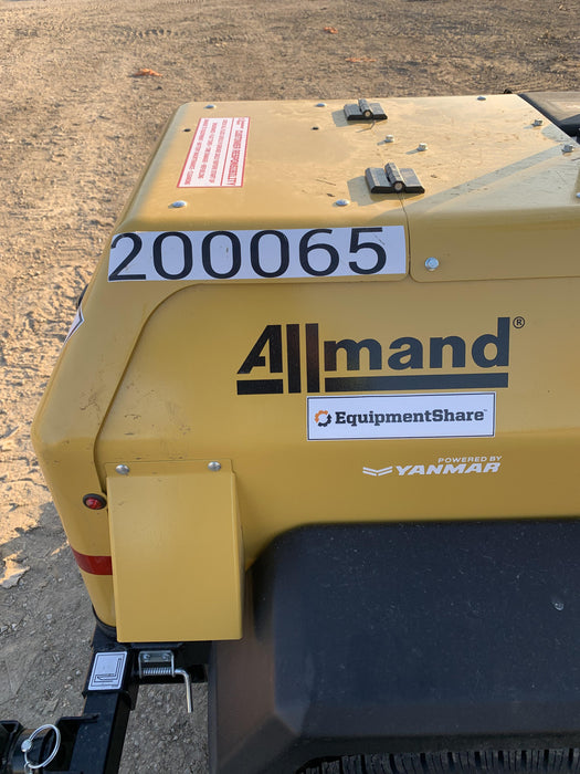 2022 Allmand NLV3GR (4) LED Light Fixture 350W, 23' Vertical Mast, 3kW Prime, Towable, Deep Sea L401, Leveling Jacks, Yanmar T4F 5.8hp