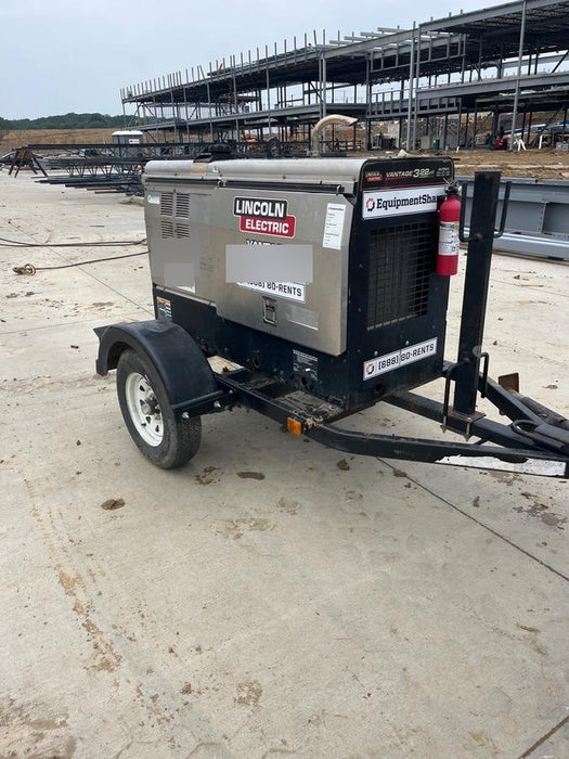 2019 Lincoln Electric Vantage 322 Welder Ready-Pak 3, Two wheel trailer, Fender and Light kit, Cable Rack