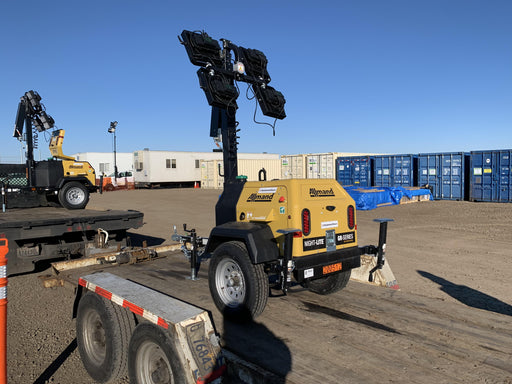 2022 Allmand NLV3GR (4) LED Light Fixture 350W, 23' Vertical Mast, 3kW Prime, Towable, Deep Sea L401, Leveling Jacks, Yanmar T4F 5.8hp