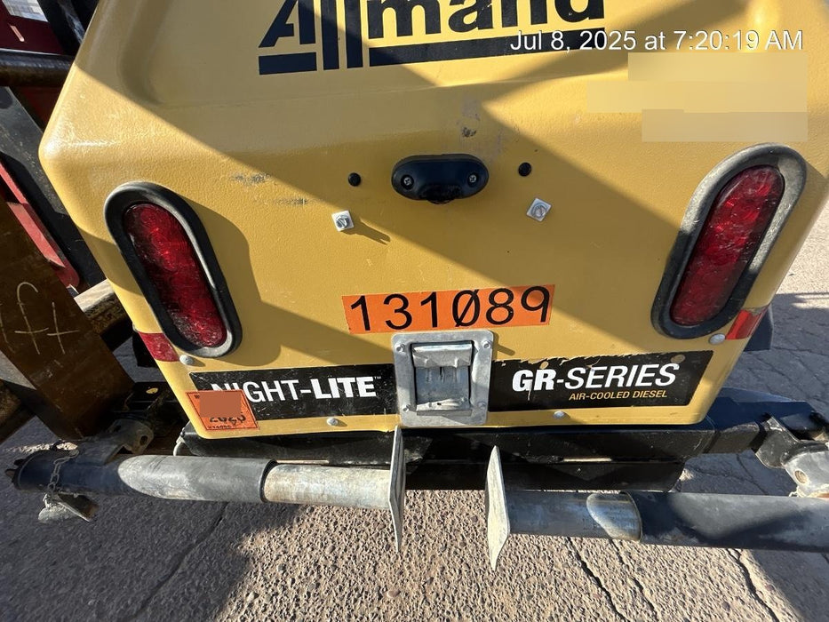 2021 Allmand NLV3GR (4) LED Light Fixture 350W, 23' Vertical Mast, 3kW Prime, Towable, Deep Sea L401, Leveling Jacks, Yanmar T4F 5.8hp