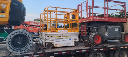 Custom Equipment HB-1430 Hy-Brid Scissor Lift
Platform capacity up to 670 lbs
Working height up to 20 ft
Weighs under 1,700 lbs
Non-marking wheels
