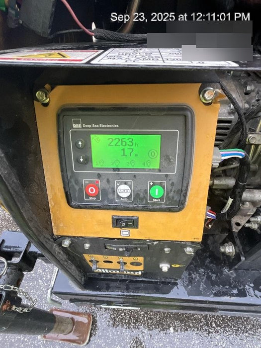 2022 Allmand NLV3GR (4) LED Light Fixture 350W, 23' Vertical Mast, 3kW Prime, Towable, Deep Sea L401, Leveling Jacks, Yanmar T4F 5.8hp