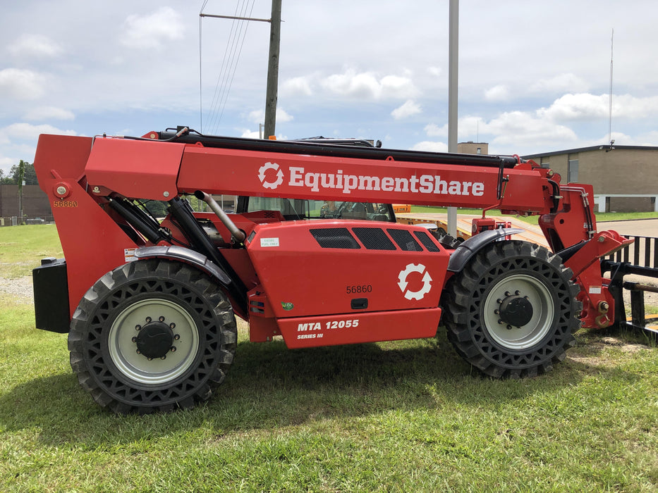 2020 Manitou MTA12055SER3 Cab/Heat/Air, Solid Tires, Amber Strobe, Lift Hook w/66" Carriage, 60" Forks