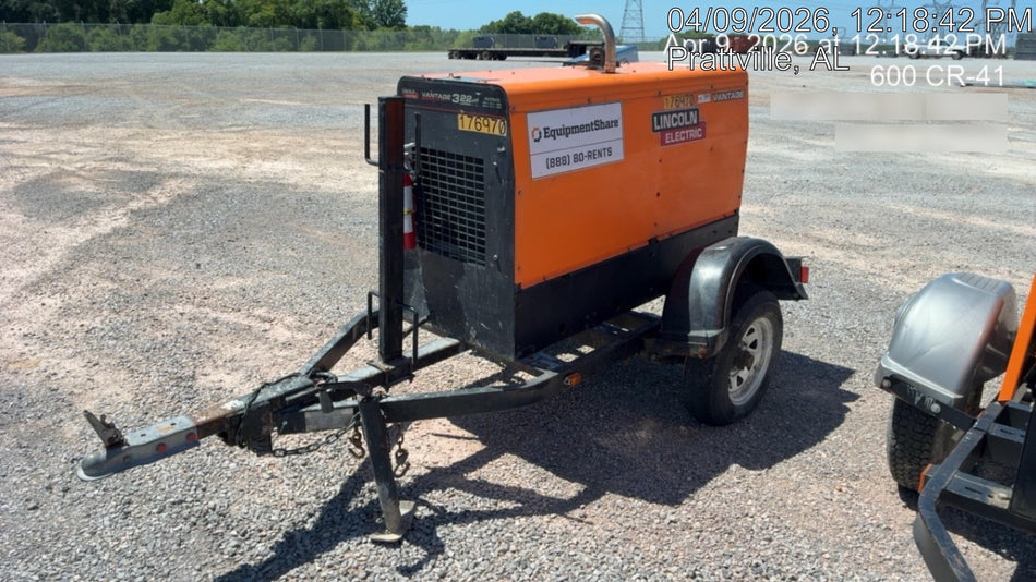 2021 Lincoln Electric Vantage 322 Vantage 322 Ready Pak 3 w/ Decals, ORANGE (includes trailer, cable rack, fender light kit) NO Telematics
