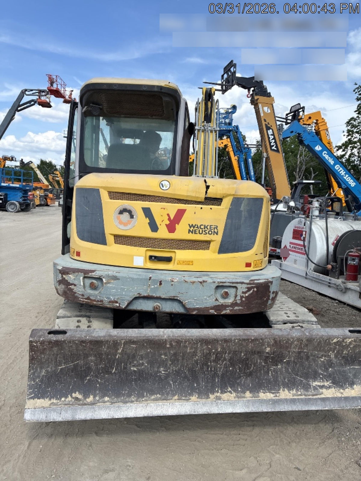 Wacker Neuson ET90 Enclosed Cab, Hybrid Tracks, Long Dipperstick, Bucket