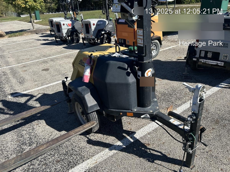 2022 Allmand NLV3GR (4) LED Light Fixture 350W, 23' Vertical Mast, 3kW Prime, Towable, Deep Sea L401, Leveling Jacks, Yanmar T4F 5.8hp