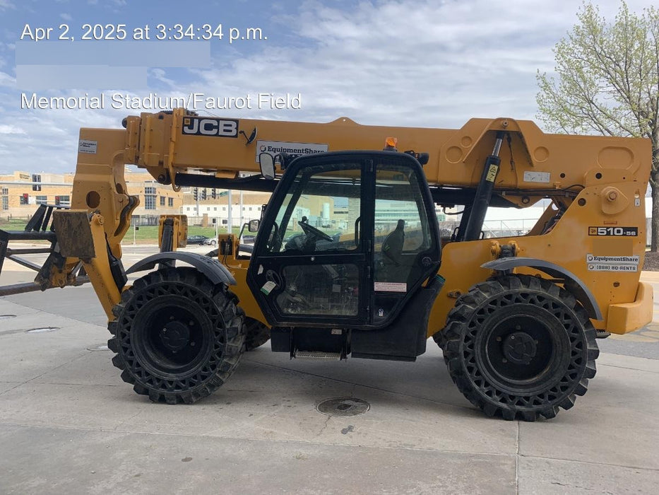 2018 JCB 510-56 74 HP w/CAB/HVAC, Beacon, Worklights, Aux Hydraulics, Solid Tires