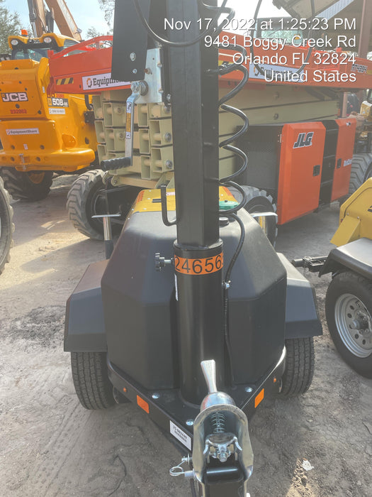 2022 Allmand NLV3GR (4) LED Light Fixture 350W, 23' Vertical Mast, 3kW Prime, Towable