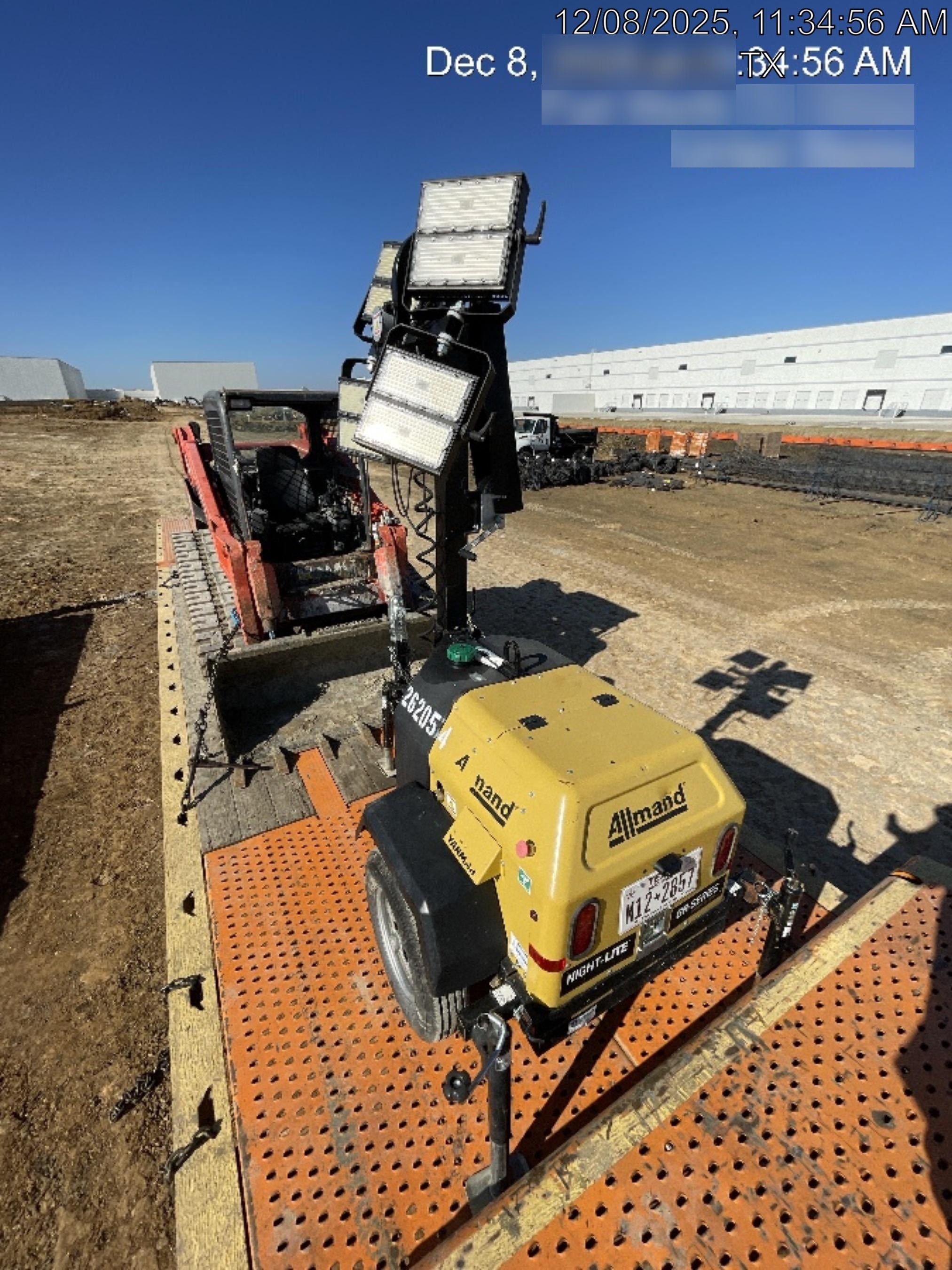 2022 Allmand NLV3GR (4) LED Light Fixture 350W, 23' Vertical Mast, 3kW Prime, Towable, ES Decals, T3