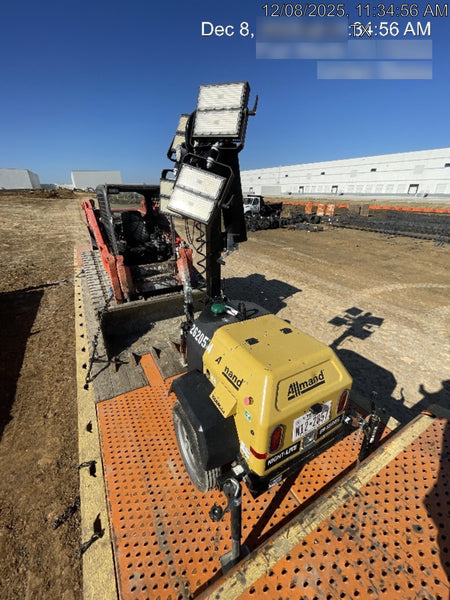 2022 Allmand NLV3GR (4) LED Light Fixture 350W, 23' Vertical Mast, 3kW Prime, Towable, ES Decals, T3