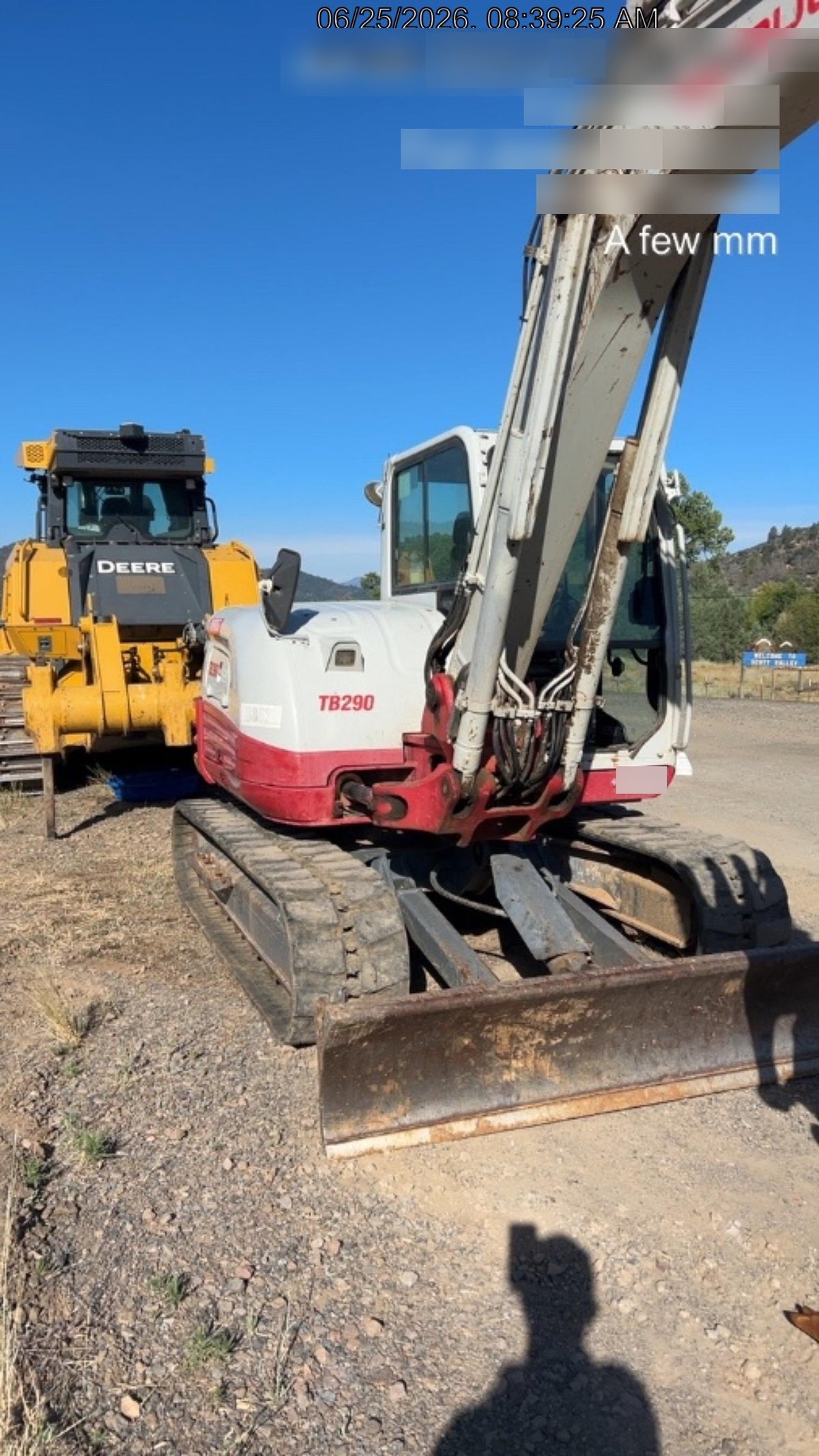 2019 Takeuchi TB290 Cab/Heat/AC Rubber tracks, Dozer blade, Travel alarm, Auxiliary hydraulics Manual QC, Hydraulic thumb, 18", 24", and 36" Buckets