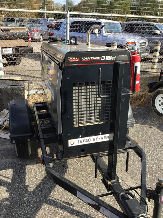 2019 Lincoln Electric Vantage 322 Ready-Pak 3, Two Wheel Trailer, Fender and Light Kit, Cable Rack