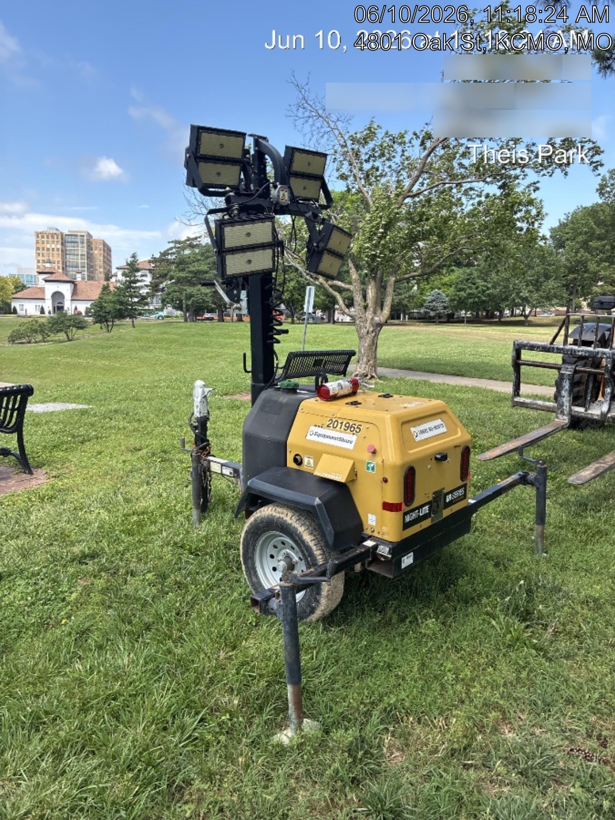 2022 Allmand NLV3GR (4) LED Light Fixture 350W, 23' Vertical Mast, 3kW Prime, Towable, Deep Sea L401, Leveling Jacks, Yanmar T4F 5.8hp