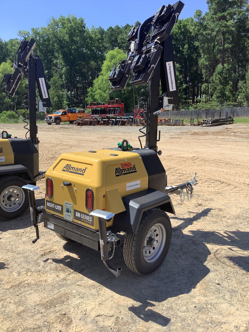 2022 Allmand NLV3GR (4) LED Light Fixture 350W, 23' Vertical Mast, 3kW Prime, Towable, Deep Sea L401, Leveling Jacks, Yanmar T4F 5.8hp