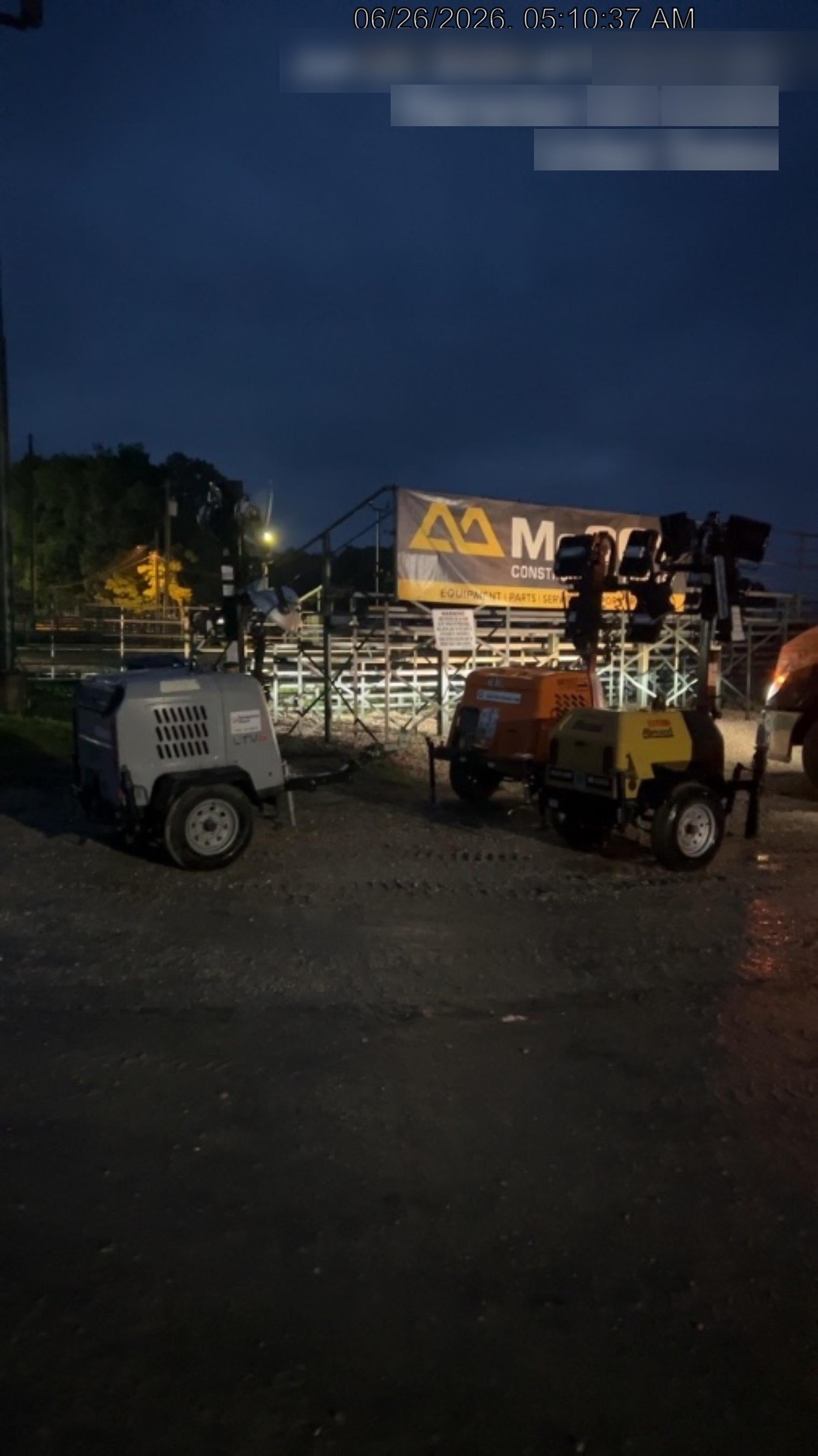 2022 Allmand NLV3GR (4) LED Light Fixture 350W, 23' Vertical Mast, 3kW Prime, Towable, Deep Sea L401, Leveling Jacks, Yanmar T4F 5.8hp
