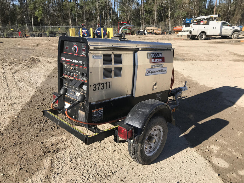 2019 Lincoln Electric Vantage 322 Ready-Pak 3, Two Wheel Trailer, Fender and Light Kit, Cable Rack
