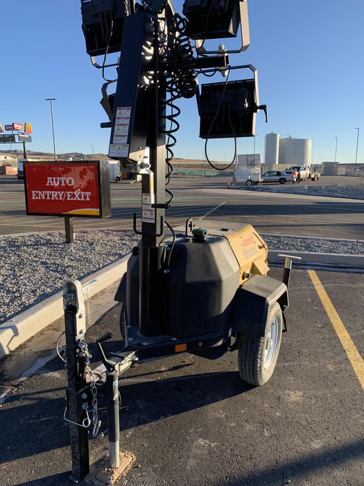 2021 Allmand NLV3GR (4) LED Light Fixture 350W, 23' Vertical Mast, 3kW Prime, Towable, Deep Sea L401, Leveling Jacks, Yanmar T4F 5.8hp