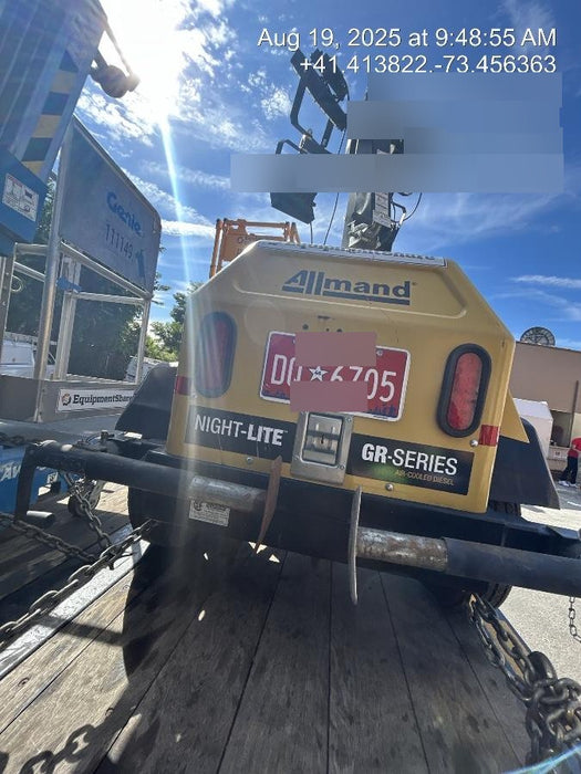 2021 Allmand NLV3GR (4) LED Light Fixture 350W, 23' Vertical Mast, 3kW Prime, Towable, Deep Sea L401, Leveling Jacks, Yanmar T4F 5.8hp