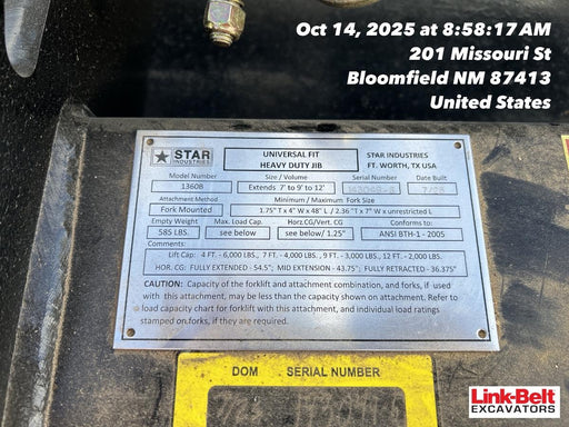 2025 STAR INDUSTRIES M1360B - Star JIB Boom