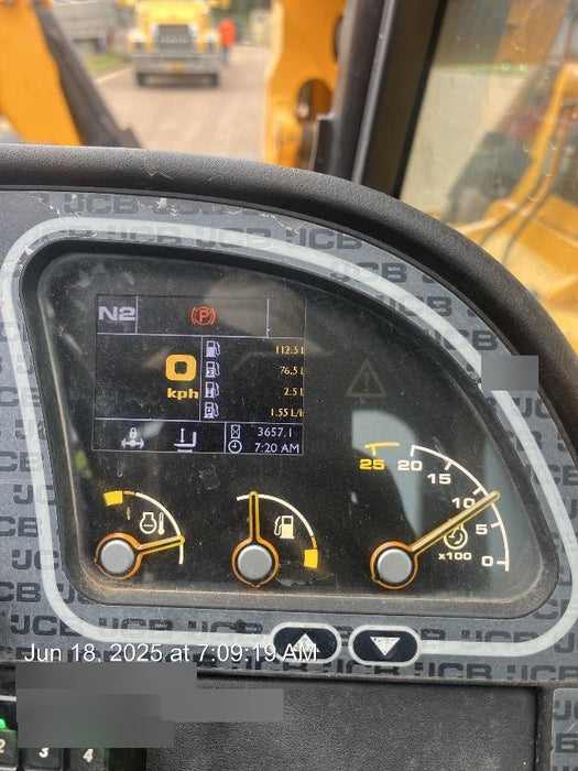 2019 JCB 510-56 Open ROPS, 74 HP, Solid Tires, Worklights, Beacon, Aux Hydraulics, Lifting Eye w/60" Carriage/60" Forks