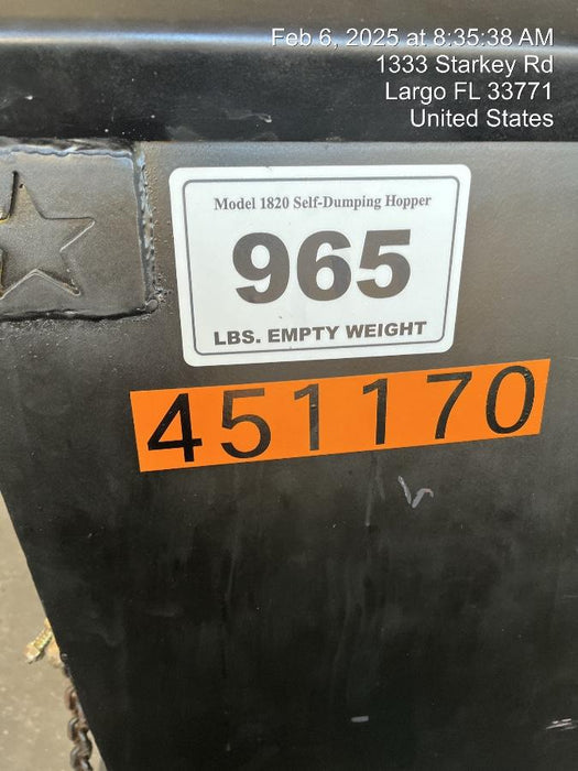 2024 STAR INDUSTRIES M-1820 - Self-Dump Hopper