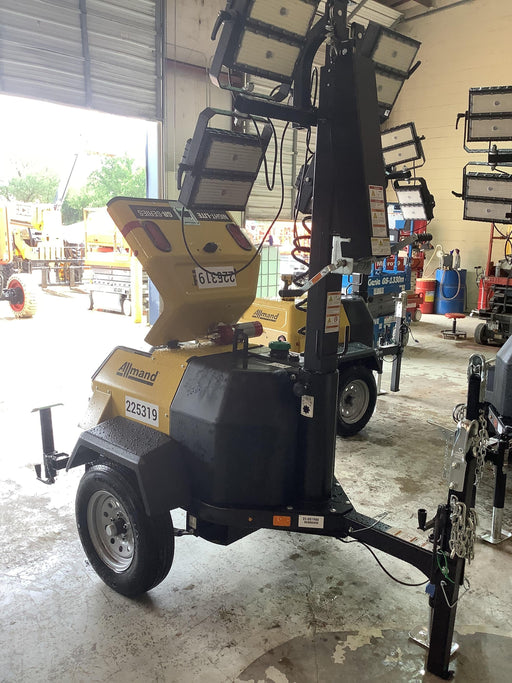 2022 Allmand NLV3GR (4) LED Light Fixture 350W, 23' Vertical Mast, 3kW Prime, Towable, Deep Sea L401, Leveling Jacks, Yanmar T4F 5.8hp