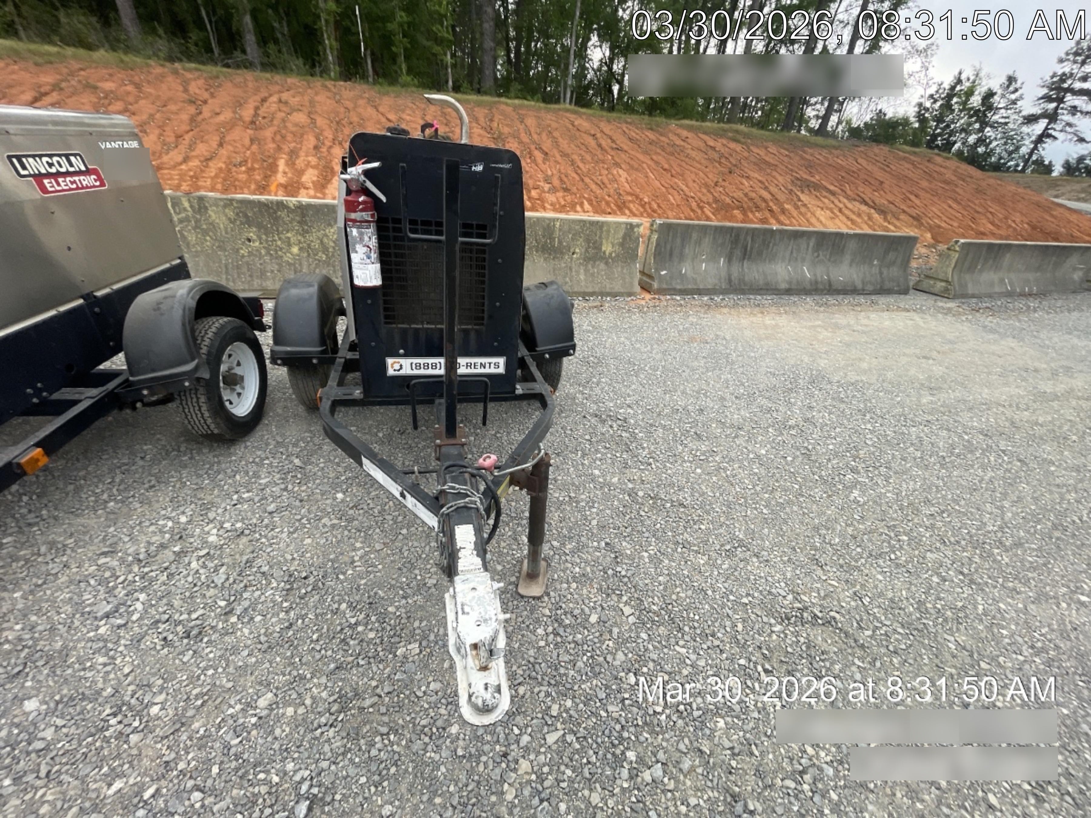 2019 Lincoln Electric Vantage 322 Welder Ready-Pak 3, Two wheel trailer, Fender and Light kit, Cable Rack