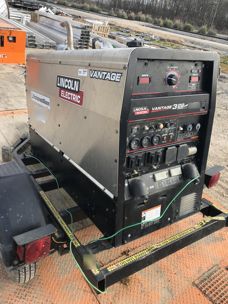 2019 Lincoln Electric Vantage 322 Welder Ready-Pak 3, Two wheel trailer, Fender and Light kit, Cable Rack