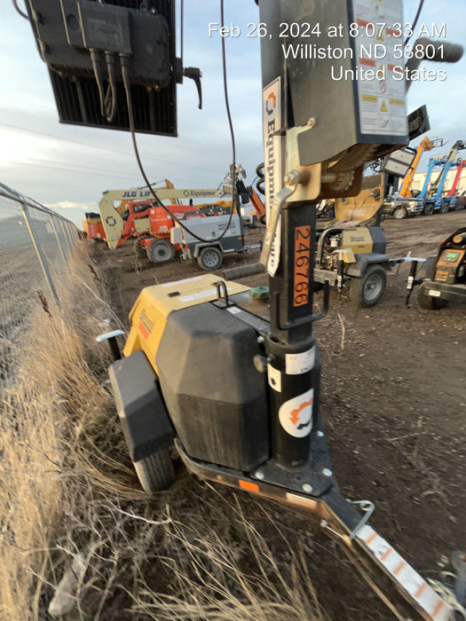 2022 Allmand NLV3GR (4) LED Light Fixture 350W, 23' Vertical Mast, 3kW Prime, Towable, ES Decals, T3