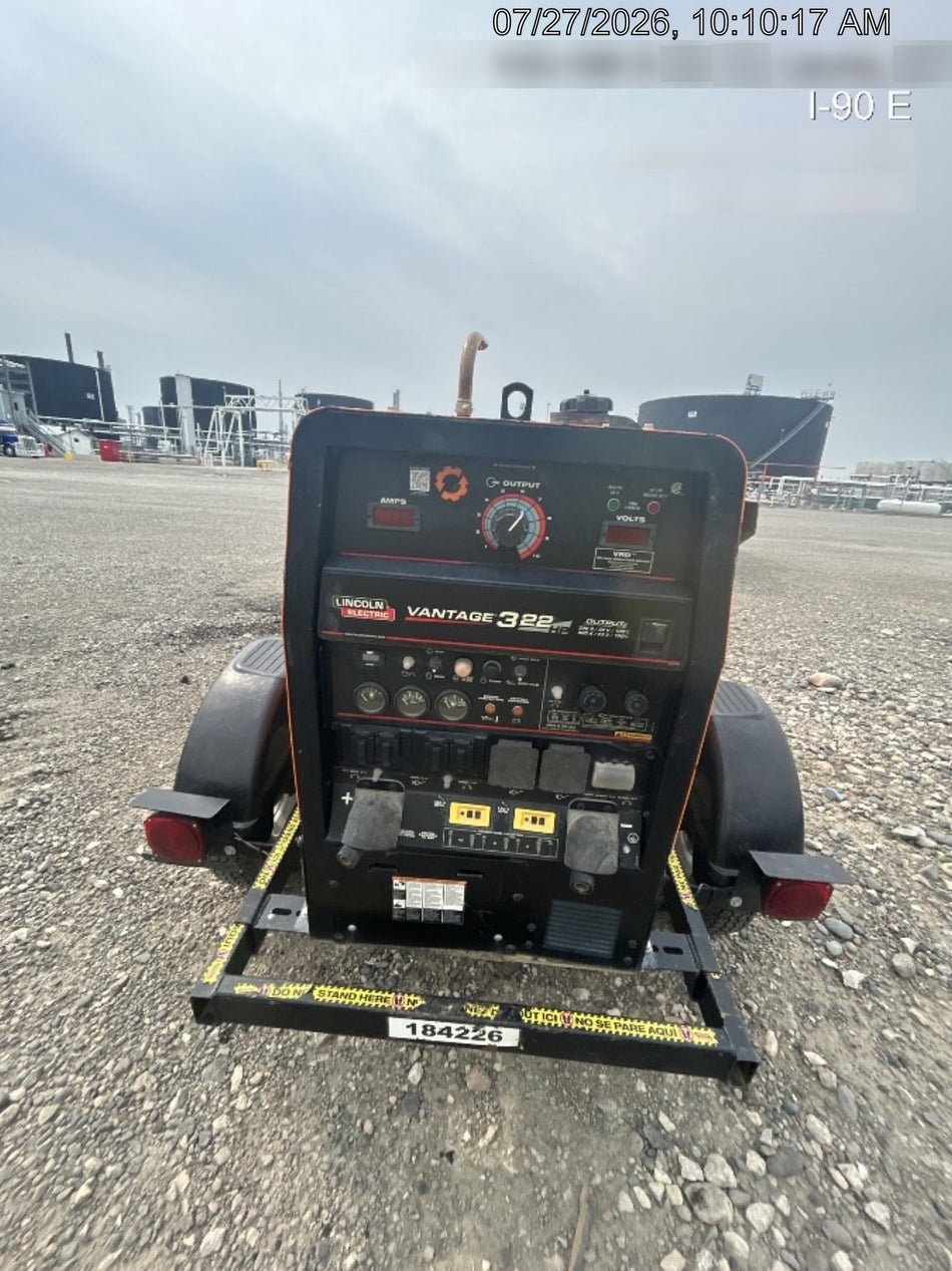 2021 Lincoln Electric Vantage 322 Vantage 322 Ready Pak 3 w/ Decals, ORANGE (includes trailer, cable rack, fender light kit) NO Telematics