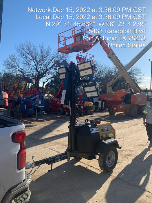 2022 Allmand NLV3GR (4) LED Light Fixture 350W, 23' Vertical Mast, 3kW Prime, Towable, ES Decals, T3