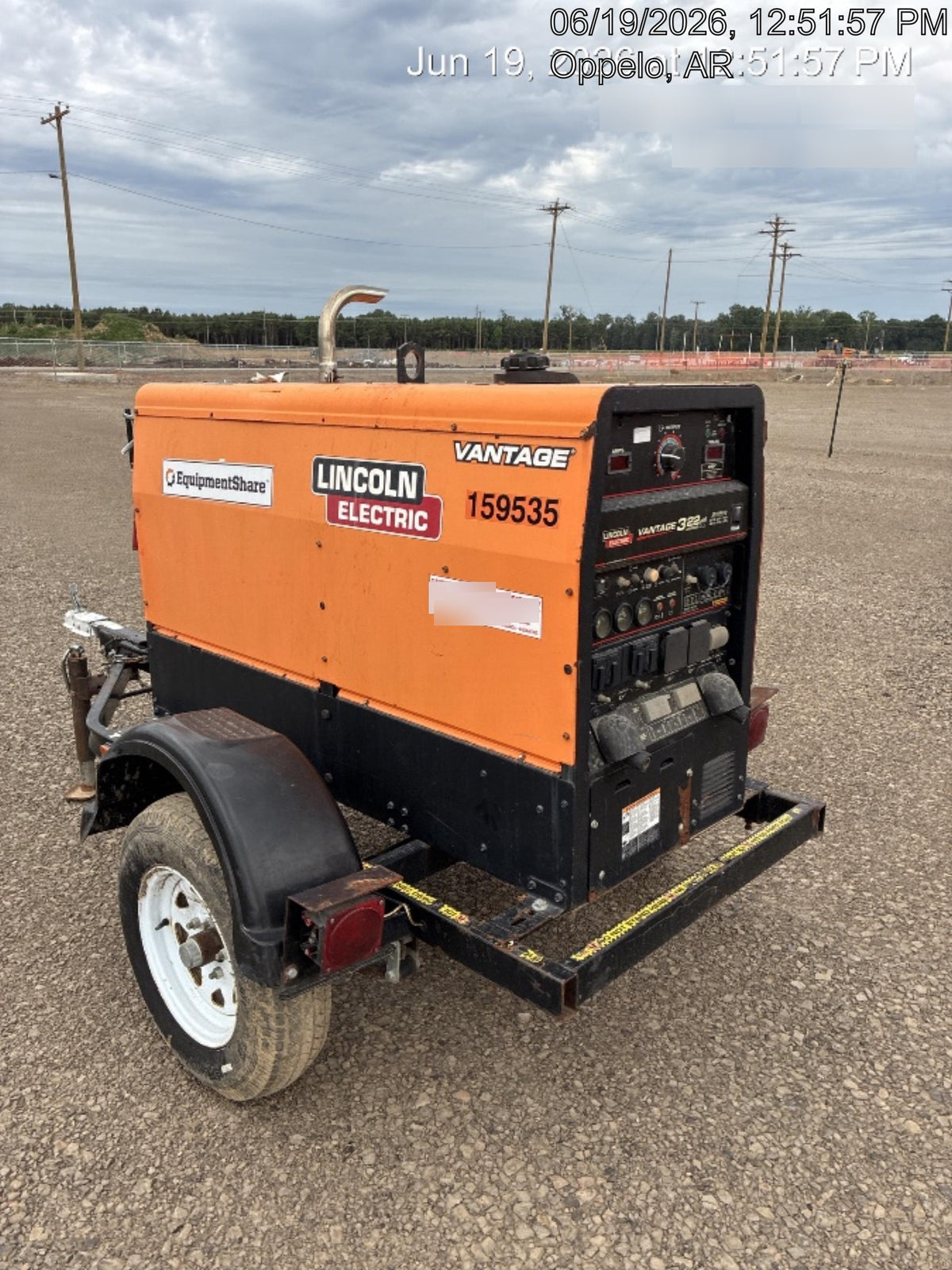 2021 Lincoln Electric Vantage 322 Vantage 322 Ready Pak 3 w/ Decals, ORANGE (includes trailer, cable rack, fender light kit) NO Telematics