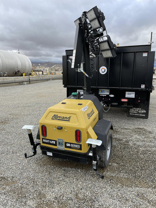 2022 Allmand NLV3GR (4) LED Light Fixture 350W, 23' Vertical Mast, 3kW Prime, Towable, ES Decals, T3