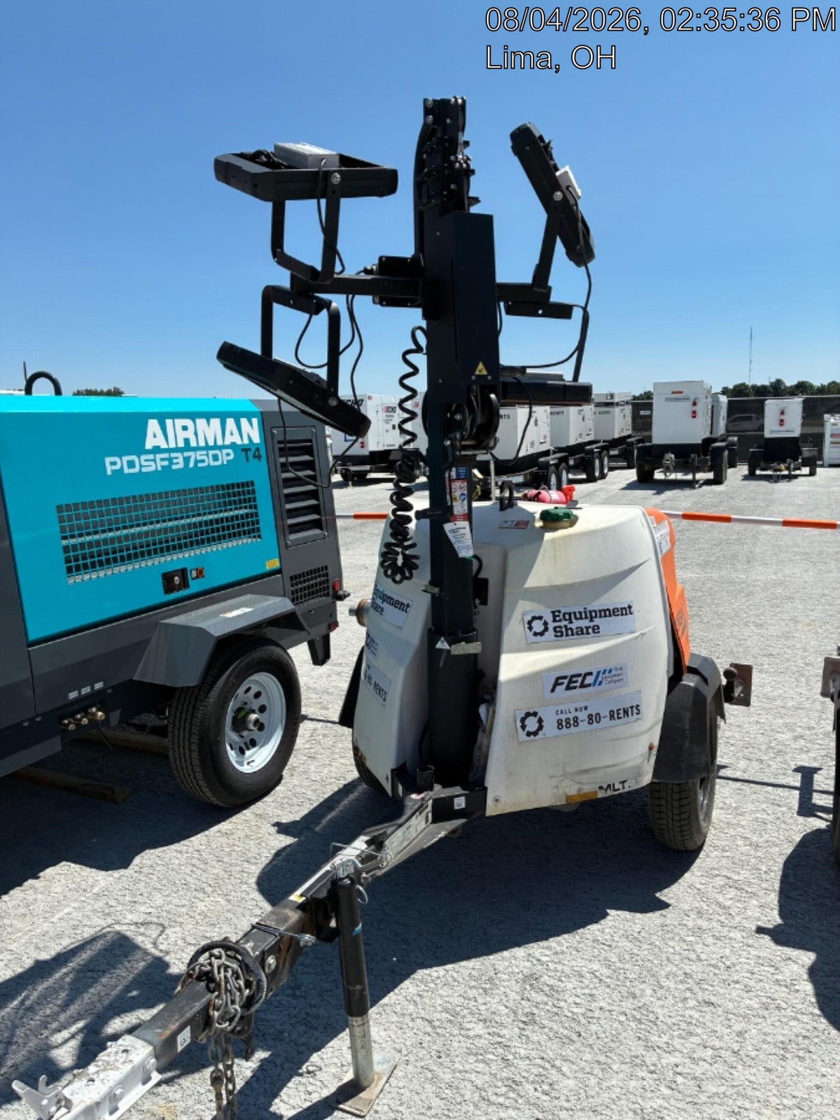 2024 Generac MLT2 Diesel, Flex Switch 120V Input, Powerzone Controller, 
(4) 320W LED Lights, 4kW Generator, 39.9 Gal Fuel Tank, 2" Ball, T3