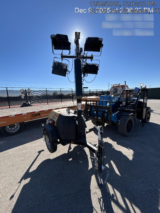 2022 Allmand NLV3GR (4) LED Light Fixture 350W, 23' Vertical Mast, 3kW Prime, Towable, Deep Sea L401, Leveling Jacks, Yanmar T4F 5.8hp