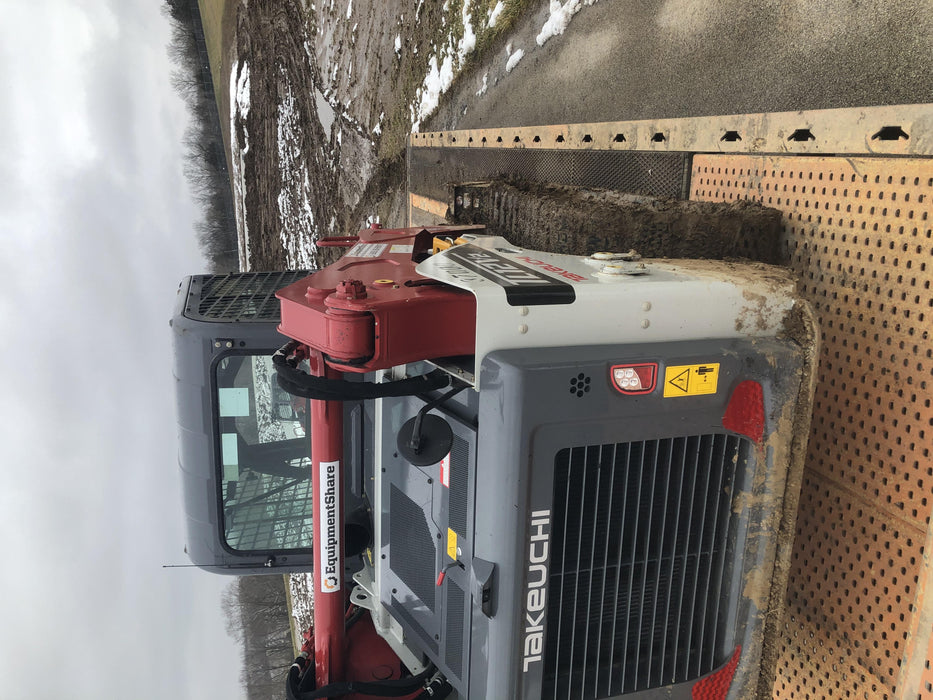 2019 Takeuchi TL12V2C Cab/Heat/Air w/Auxiliary Hydraulics, 2 Speed, Hydraulic QC 80" Tooth Bucket, 48" Pallet Forks