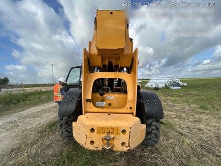 2019 JCB 512-56 109 HP w/CAB/HVAC, Beacon, Aux Hydraulics, Worklights, Solid Tires w/60" Carriage/Forks