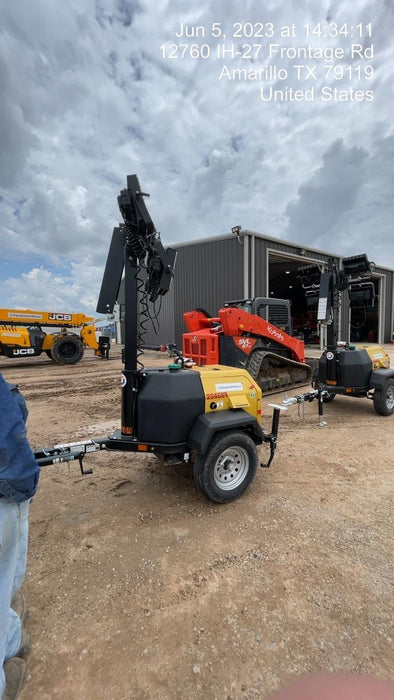 2022 Allmand NLV3GR (4) LED Light Fixture 350W, 23' Vertical Mast, 3kW Prime, Towable, ES Decals, T3