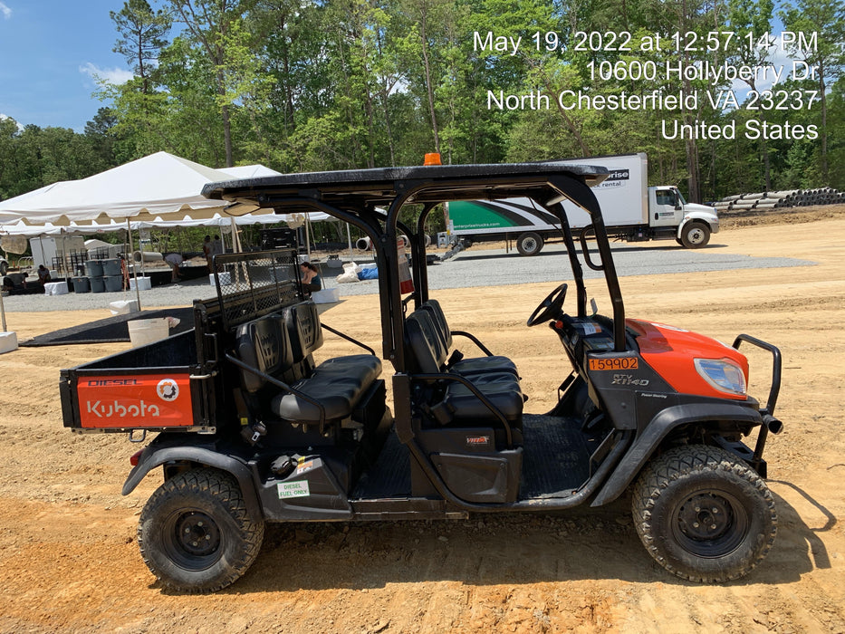 2021 Kubota RTV-X1140W-H Plastic Canopy, Windshield Acrylic Clear, LED Strobe Light, Wire Harness Kit, Back up Alarm