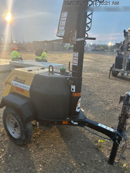 2022 Allmand NLV3GR (4) LED Light Fixture 350W, 23' Vertical Mast, 3kW Prime, Towable, Deep Sea L401, Leveling Jacks, Yanmar T4F 5.8hp